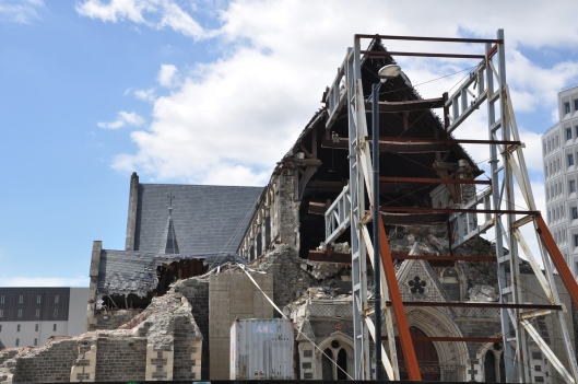 Christchurch Cathedral, still in the rebuilding process